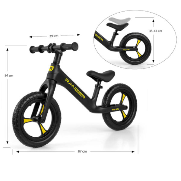 Poganjalček Ranger Black za otroke - črna barva