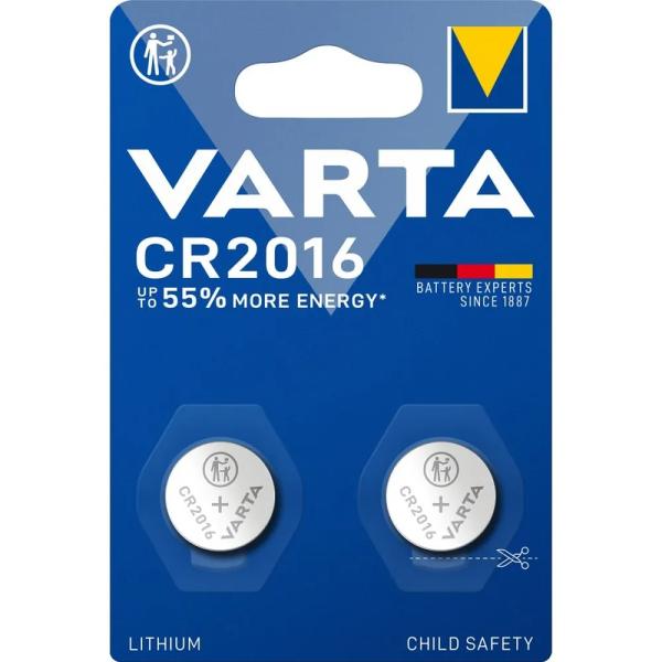 VARTA CR2016 3V litijeva baterija, 2 kosa