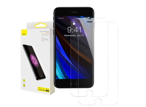 Kaljeno zaščitno steklo Baseus 0.3 mm za iPhone SE 2 / SE 3