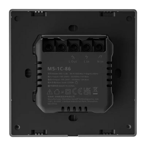 Inteligentni stenski stikalo WiFi Sonoff M5 1C Siva (1-kanalni)