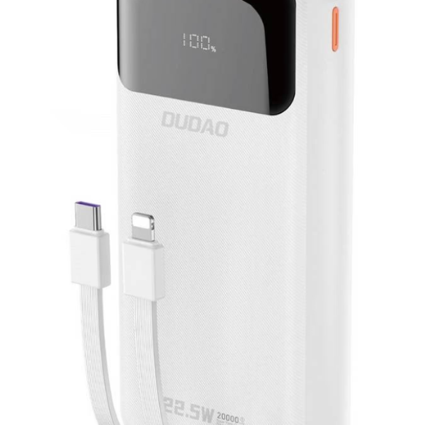Powerbank Dudao K15Pro Built‑in Cables 20000 mAh PD 22.5 W – bel