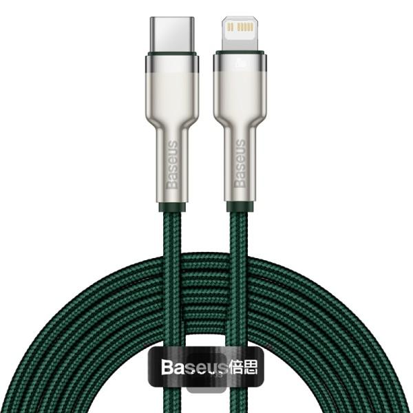 Baseus Cafule Series Metal Data Cable – USB-C to Lightning, PD 20W, 2 m (zelena)