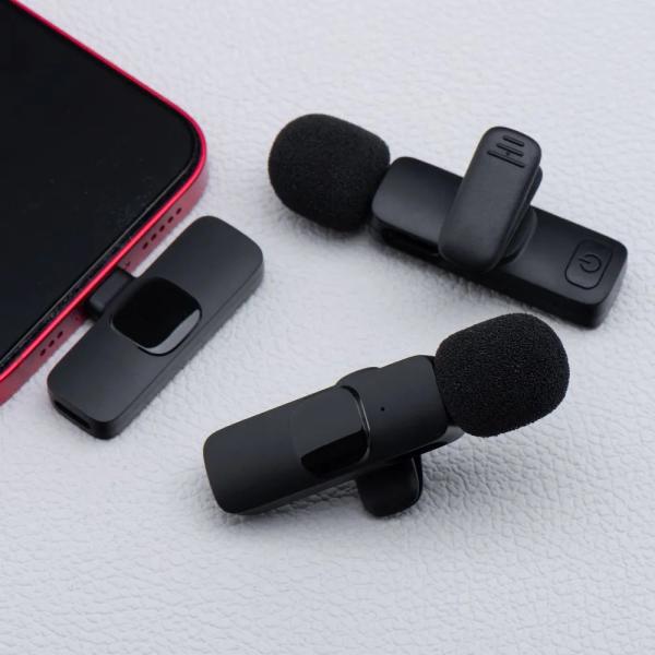 Brezžični lavalier mikrofon K1 (2 mikrofon + USB-C sprejemnik) – črn