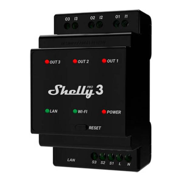 3-kanalni rele za DIN-tirnico Shelly Pro 3 WIFI