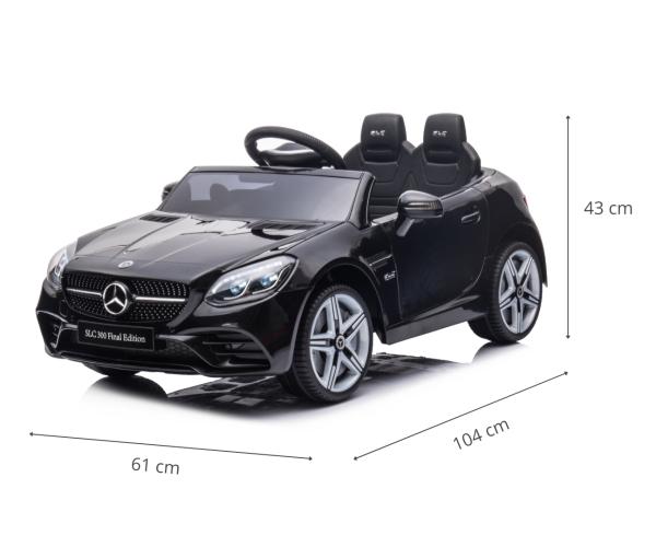 Milly Mally Mercedes-Benz SLC črno vozilo na baterijski pogon