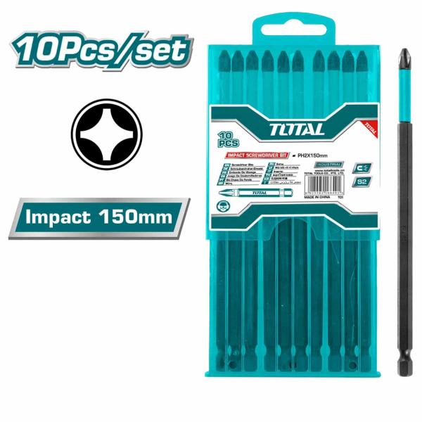 10-delni set udarnih nastavkov za izvijač 150mm/ INDUSTRIAL (TACIM16PH263)