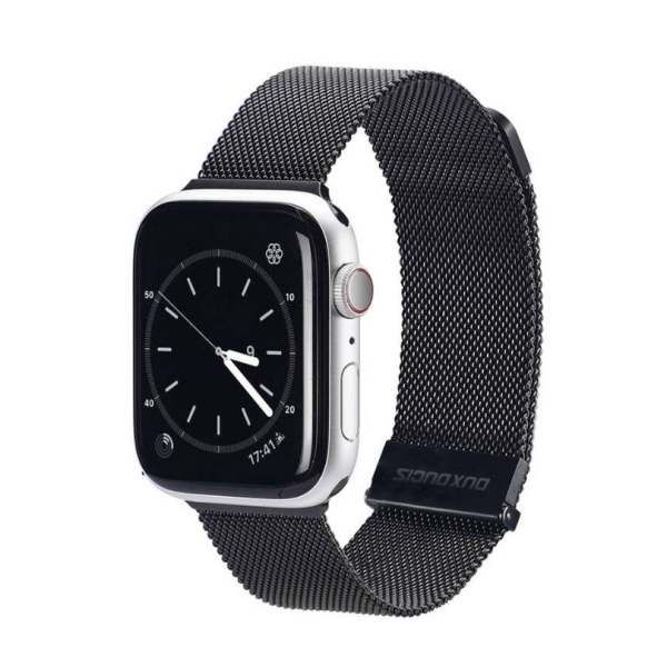 Milanese kovinski pašček DuxDucis® za Apple Watch 42 / 44 / 45 mm – črn