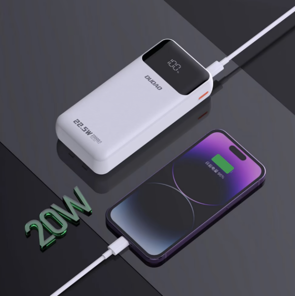 Powerbank Dudao K15Pro Built‑in Cables 20000 mAh PD 22.5 W – bel