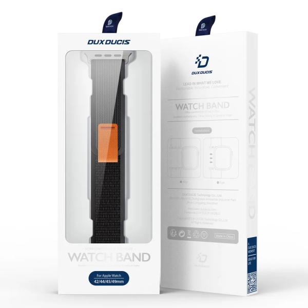 Najlonski pašček DUX DUCIS YJ za Apple Watch 42 mm / Apple Watch 44 mm / Apple Watch 45 mm / Apple Watch 49 mm – črno siv