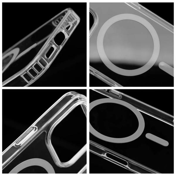 Ovitek Drop Glue Colorful Ring Mag Cover, združljiv z MagSafe, za iPhone 16 Pro – siv