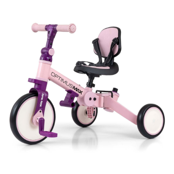 Otroško kolo 5v1 Optimus Max Pink - roza barva