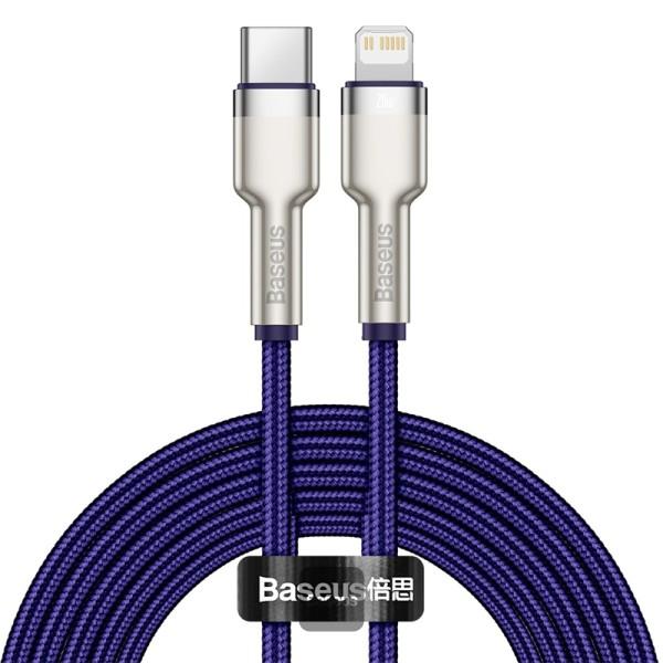 Baseus Cafule Series Metal Data Cable – USB‑C to Lightning, PD 20W, 2 m (purple / vijoličen)