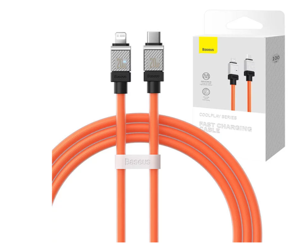 Baseus Coolplay Series USB-C → Lightning kabel – 1 m, 20 W (oranžen)