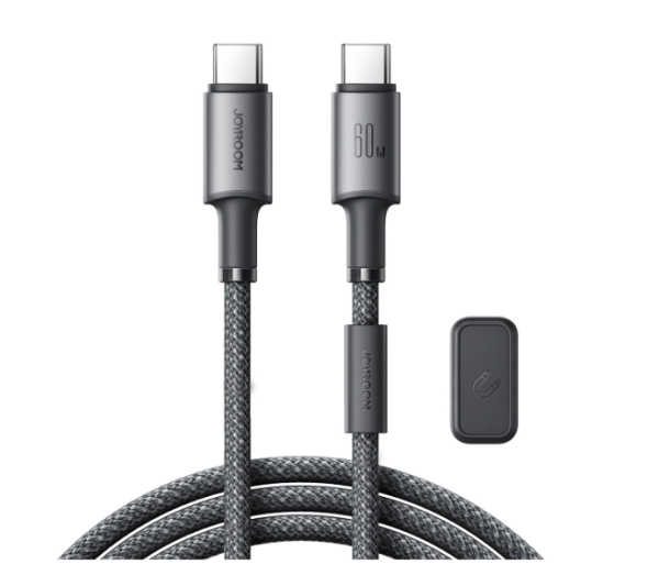 Joyroom S-A50 Unlimited Series USB-C → USB-C kabel 60 W z magnetnim organizatorjem – 1,2 m (siv)