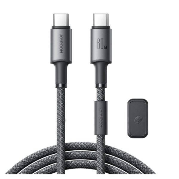 Joyroom S-A50 Unlimited Series USB-C → USB-C kabel 60 W z magnetnim organizatorjem – 1,2 m (siv)