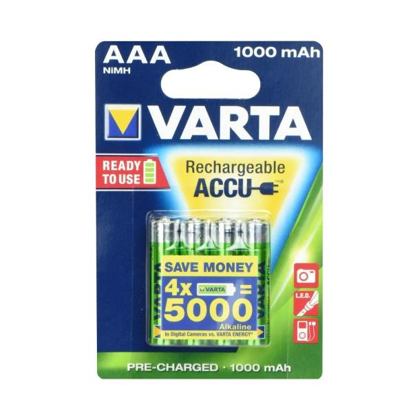 VARTA polnilna baterija R3 (AAA) 1000 mAH,  4 kosi