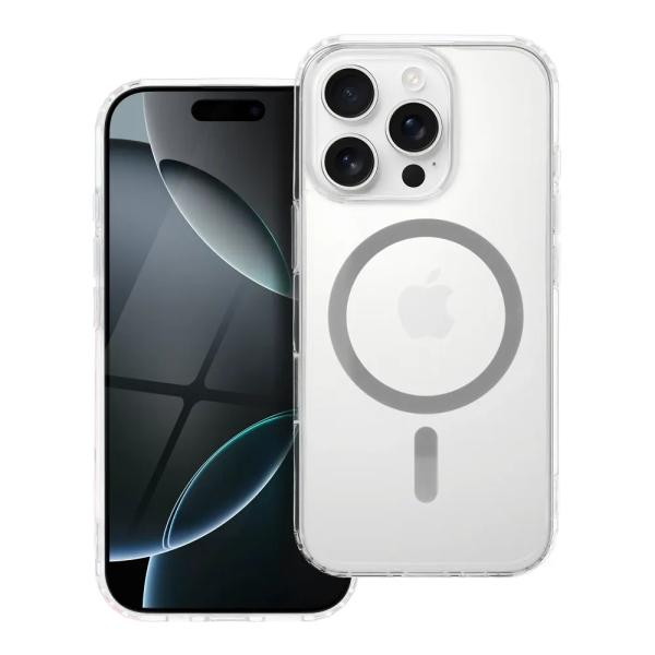 Ovitek Drop Glue Colorful Ring Mag Cover, združljiv z MagSafe, za iPhone 16 Pro – siv