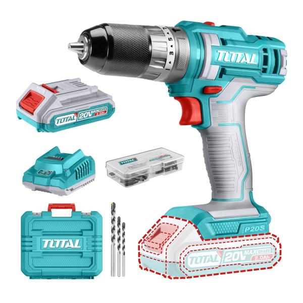Akumulatorski udarni vrtalnik 20V/1500rpm/22500bpm/45Nm/P20S/ INDUSTRIAL (SET Baterija 2x2Ah, Polnilec, Kovček) (TIDLI201452E)