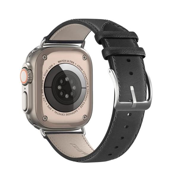Usnjen pašček DUX DUCIS YS za Apple Watch 38 mm / Apple Watch 40 mm / Apple Watch 41 mm – črn