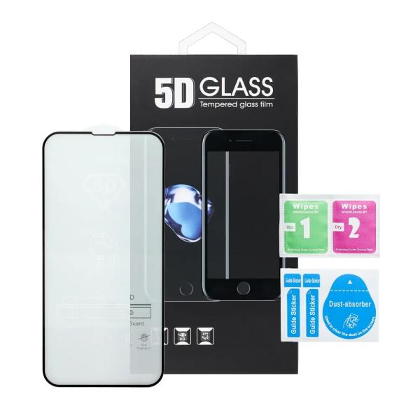 Kaljeno zaščitno steklo 5D Full Glue Tempered Glass za iPhone 15 Pro (črni)