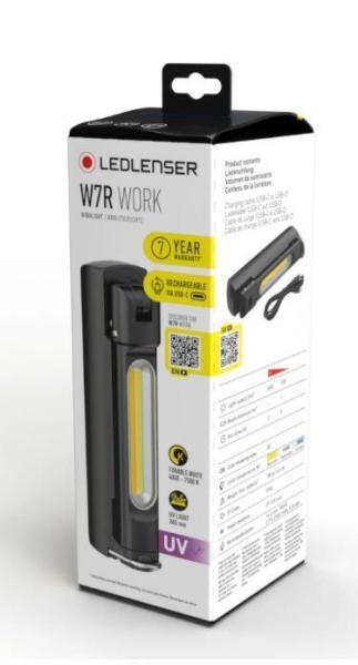 Ročna polnilna svetilka Ledlenser W7R Work, Črna