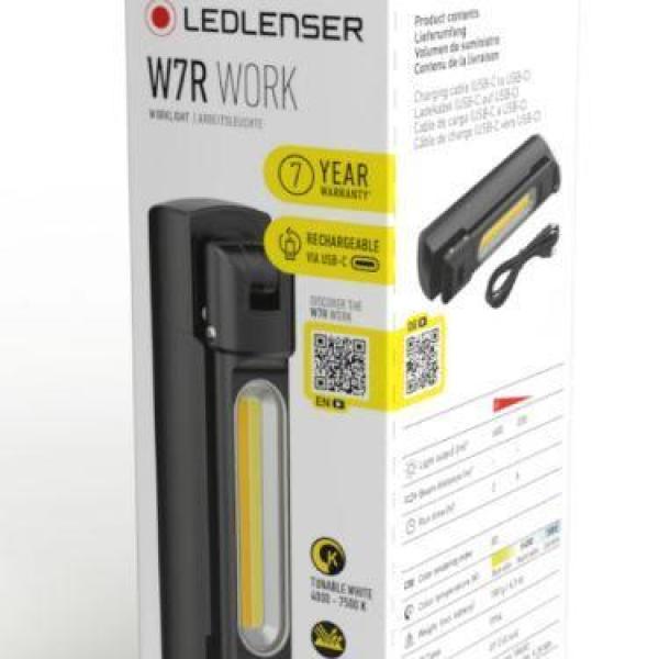 Ročna polnilna svetilka Ledlenser W7R Work, Črna