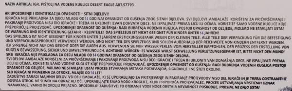 Pištola na vodne kroglice Desert eagle