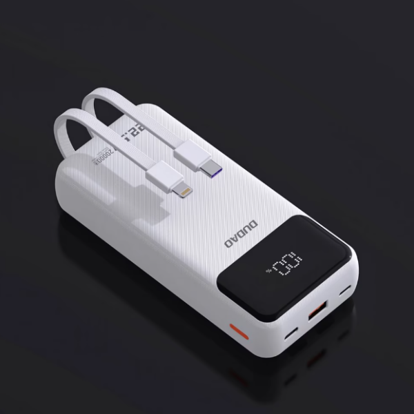 Powerbank Dudao K15Pro Built‑in Cables 20000 mAh PD 22.5 W – bel