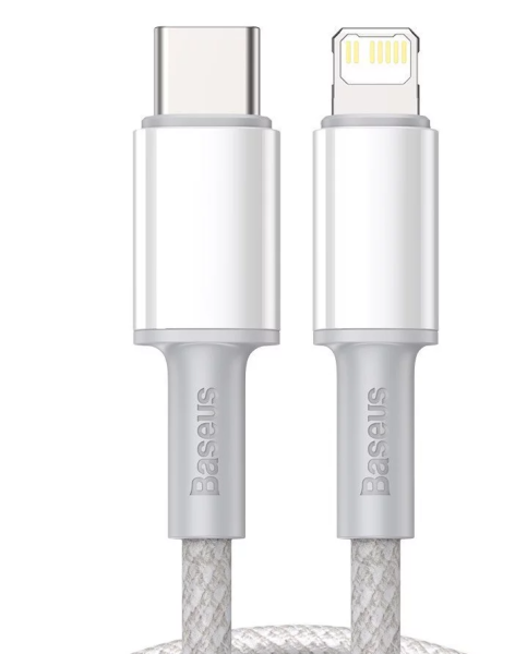 Baseus USB‑C → Lightning kabel z visoko gostoto pletenja, 20 W, PD, 2 m (bel)