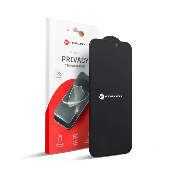 Kaljeno zaščitno steklo Forcell Privacy Glass za iPhone 14 Pro (črni)