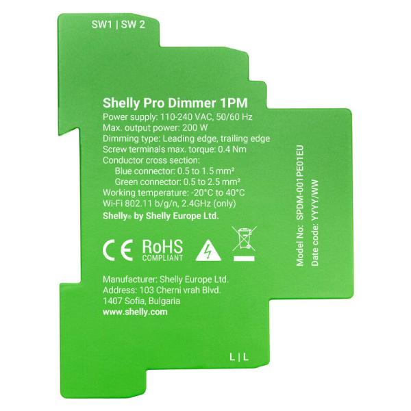 1-kanalni dimmer za DIN-profil Shelly Pro Dimmer 1 WiFi/Bluetooth