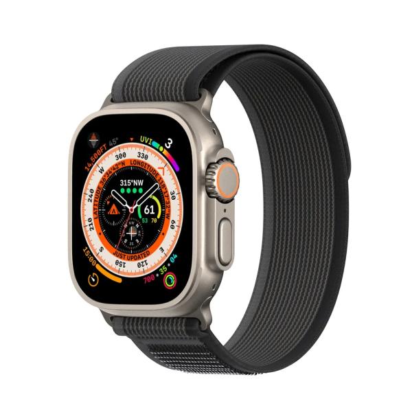 Najlonski pašček DUX DUCIS YJ za Apple Watch 42 mm / Apple Watch 44 mm / Apple Watch 45 mm / Apple Watch 49 mm – črno siv