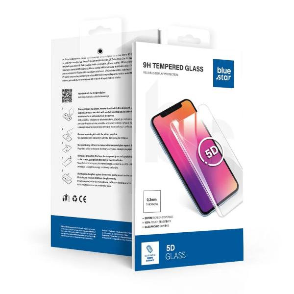 Kaljeno zaščitno steklo Blue Star 5D Full Glue za iPhone 14 Pro Max (črni)
