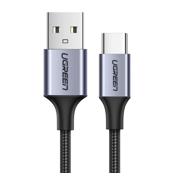 Kabel USB-A – USB-C QC 3.0 3A, 0,25 m – Sivi