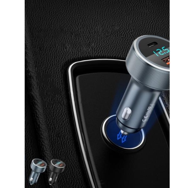 Avtopolnilec Remax RCC-215 adapter 2xUSB (USB+USB Typ C) 58W, 4,5a z ekranom - črn