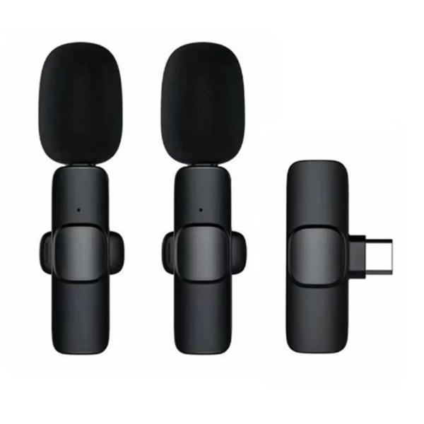 Brezžični lavalier mikrofon K1 (2 mikrofon + USB-C sprejemnik) – črn