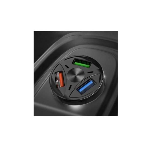 Kaku avtopolnilec KSC-493 3.0 QC s kablom 1m Type C - črn