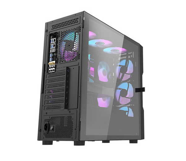 Računalniško ohišje Darkflash DK431 Mesh (črno) + 4 ARGB ventilatorji