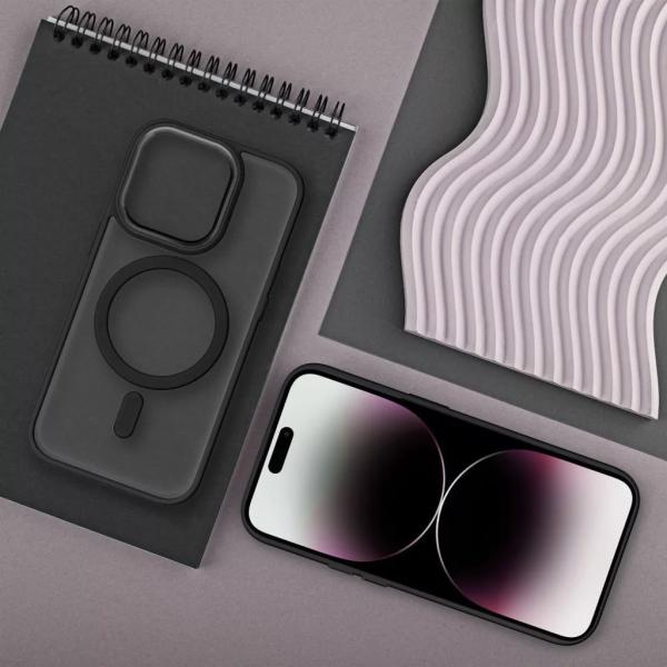 Ovitek MATTE MAG COVER, združljiv z MagSafe, za Samsung S25 Ultra – črn