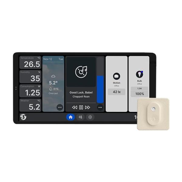 Shelly Wall Display X2 WiFi/BLU dvojni nadzorni panel (srebrn) + BLU H&T