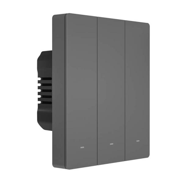 Inteligentni stenski stikalo WiFi SONOFF M5-3C-80 (3-kanalni, za okvir, grafitni)