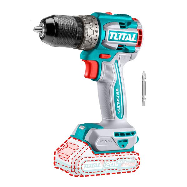 Kompakten brezkrtačni akumulatorski vrtalnik 2000prm/60Nm/P20S/ INDUSTRIAL (Brez baterije) (TDLI206021)